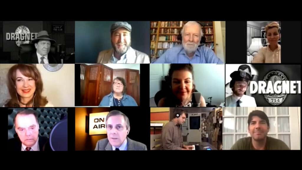 A group of people are talking on a video call.
