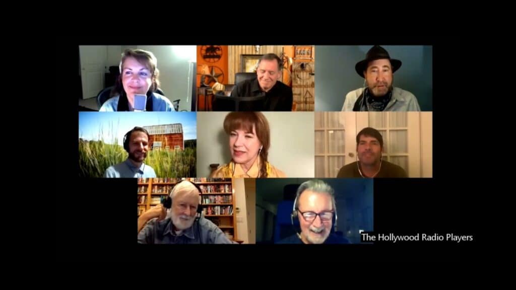 A group of people in a video chat.