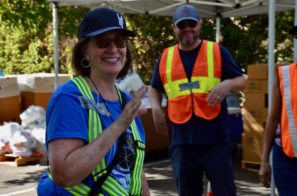 Volunteers at food drive on MPTF campus