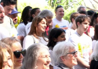 A group of people in a crowd.