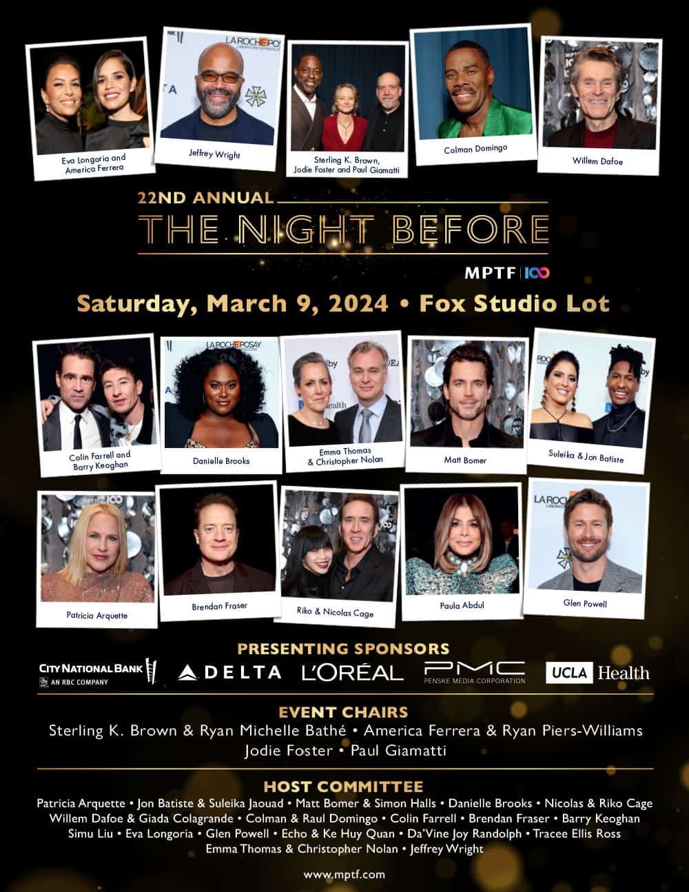 Promotional banner for the 22nd annual "the night before" event by mptf.