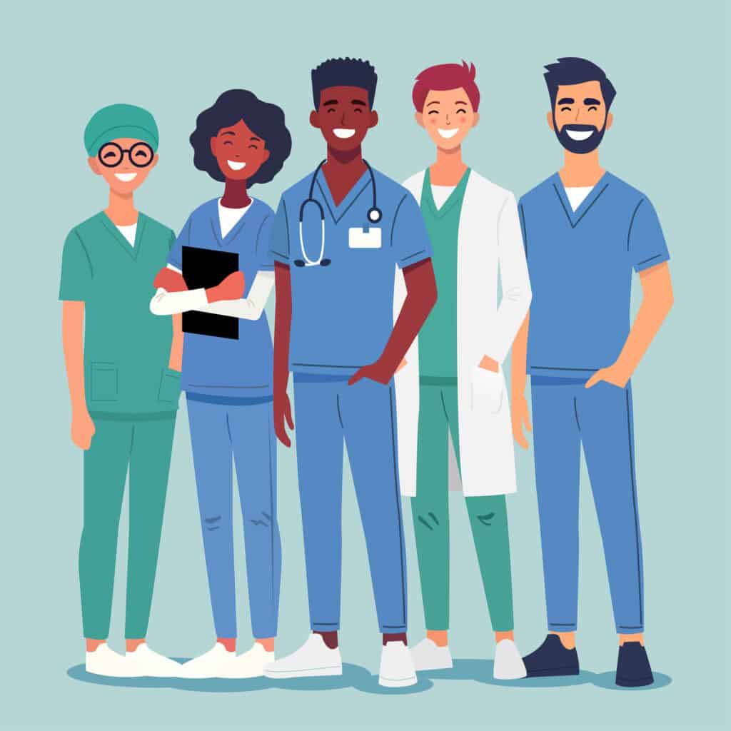 Diverse Medical Team In Hospital